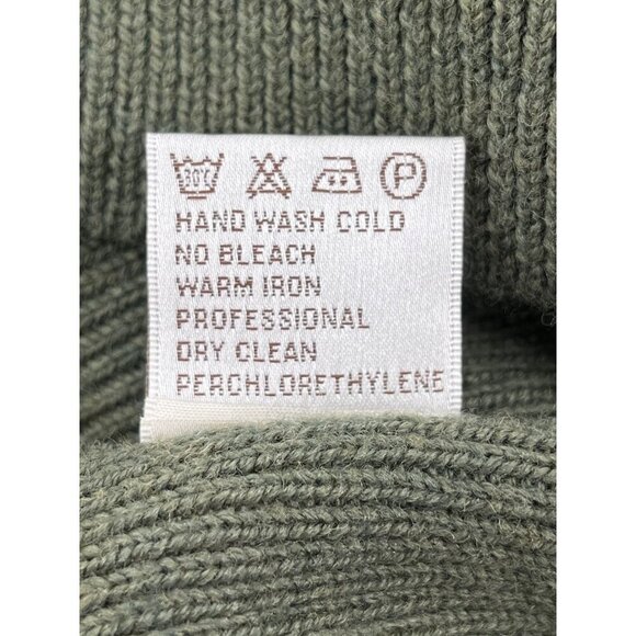 Peter Millar Mens Green Extra Fine Merino Wool Ribbed Half-Zip Sweater Large - Picture 7 of 7